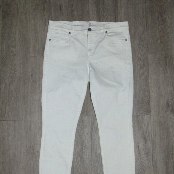 LOFT Pants - Loft Womens Size 10 Pants Modern Skinny Ankle Cotton Solid White